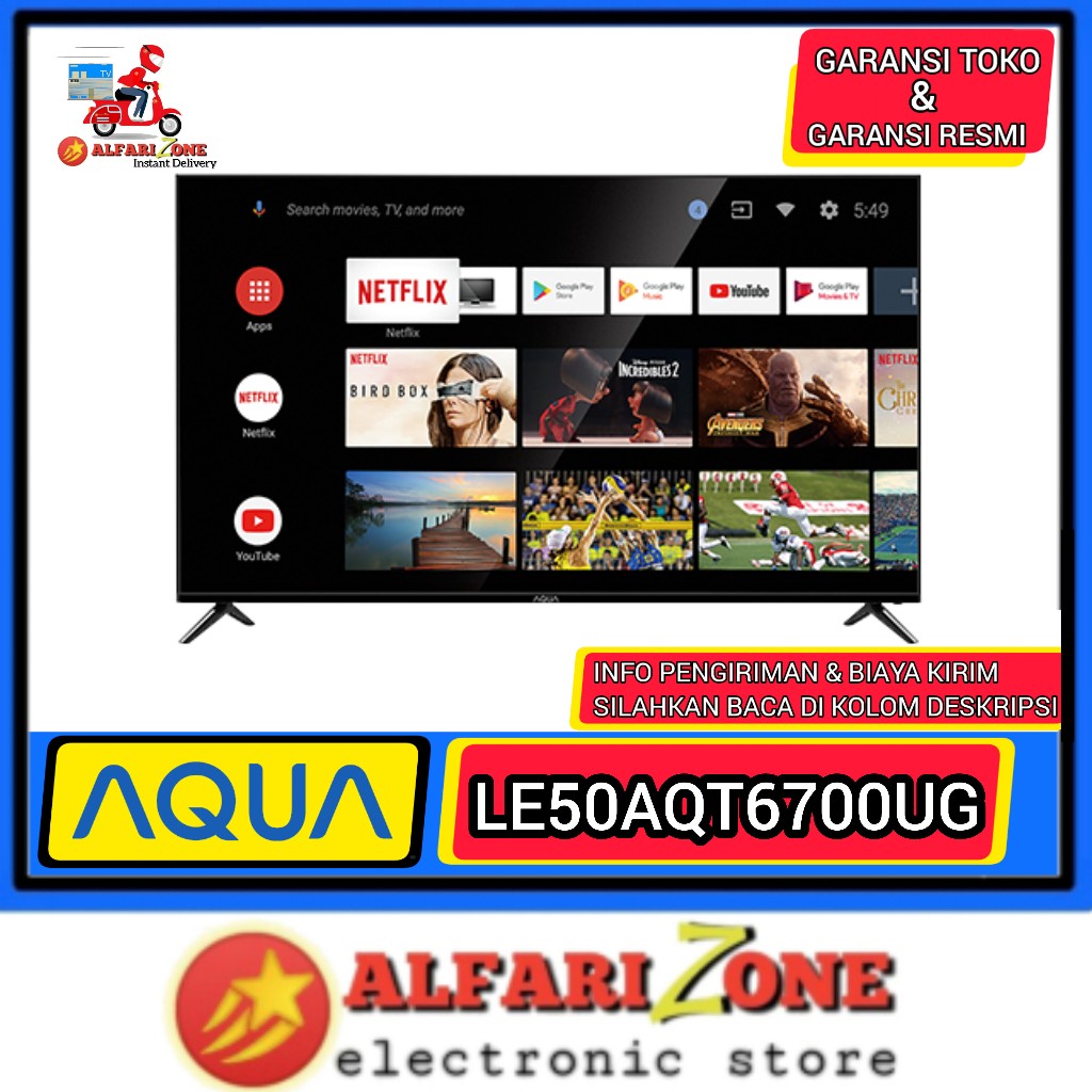 Tv Aqua 50 inch LE50AQT6700UG Android TV 50" AQUA 50AQT6700 UG