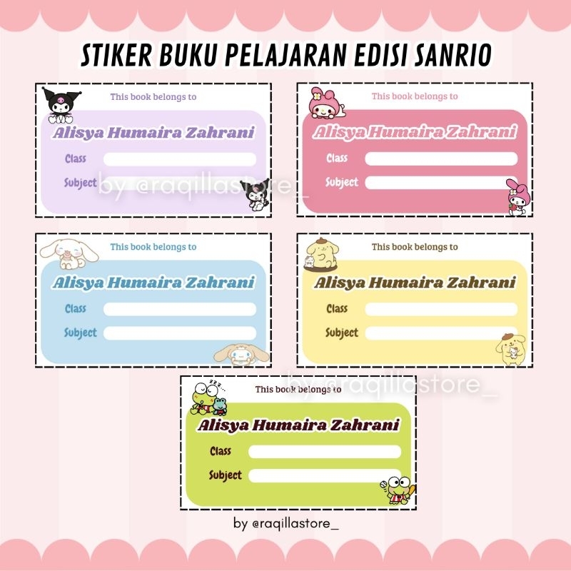 

Stiker Buku Sanrio Custom Stiker Buku Kuromi Stiker Buku Cinnamoroll Stiker Nama Buku Stiker Buku Pelajaran Stiker Buku Mapel Stiker Nama Custom Stiker Buku Custom Sticker Buku Pelajaran Sticker Nama Buku