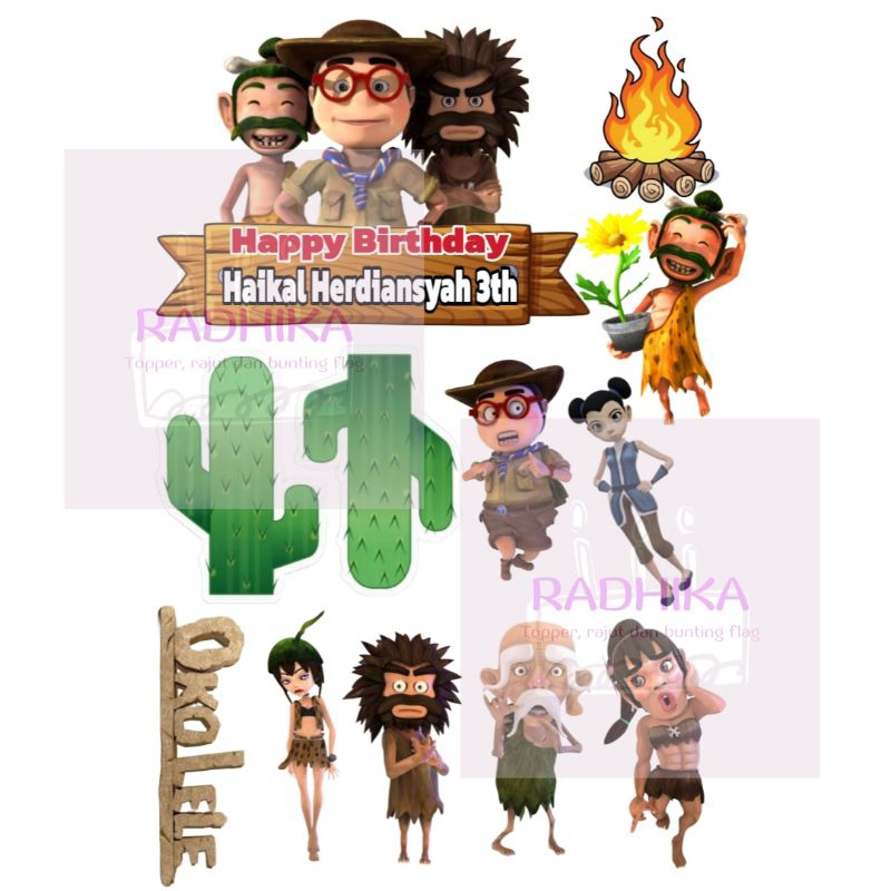 Topper Oko Lele / Hiasan kue Okolele custom nama