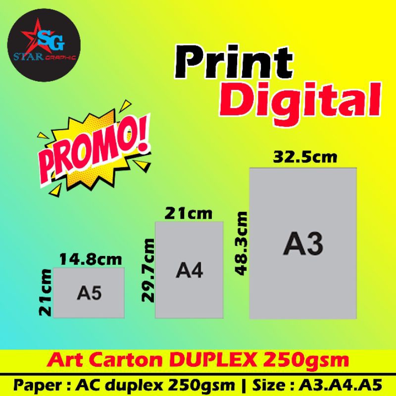 Print Cetak Digital A3+ Bahan Kertas Karton Duplex 250 gsm