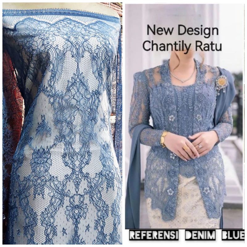 Kain Brokat Chantily Bahan Kebaya Brokat Chantily Motif Campur Chantily Murah