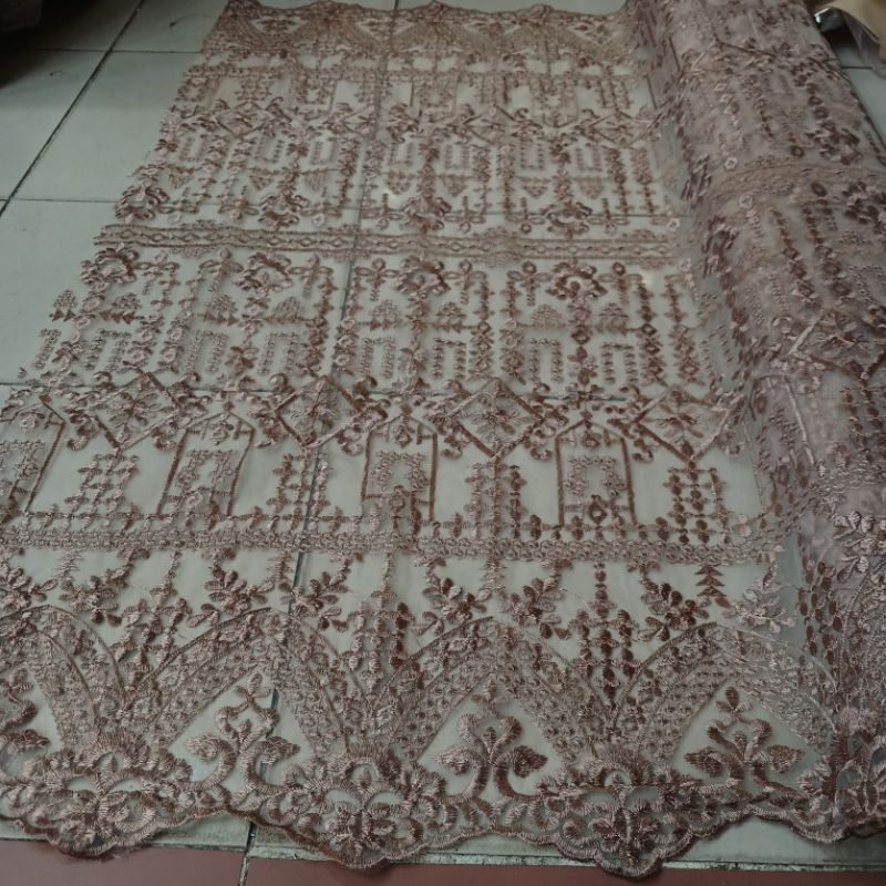 Kain Tulle Bordir Dasar Organza Sapto Terbaru