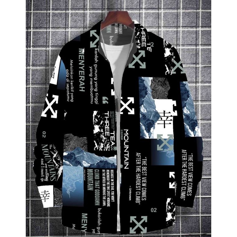KEMEJA MOTIF PRIA LENGAN PANJANG | KEMEJA MOTIF | KEMEJA PRIA