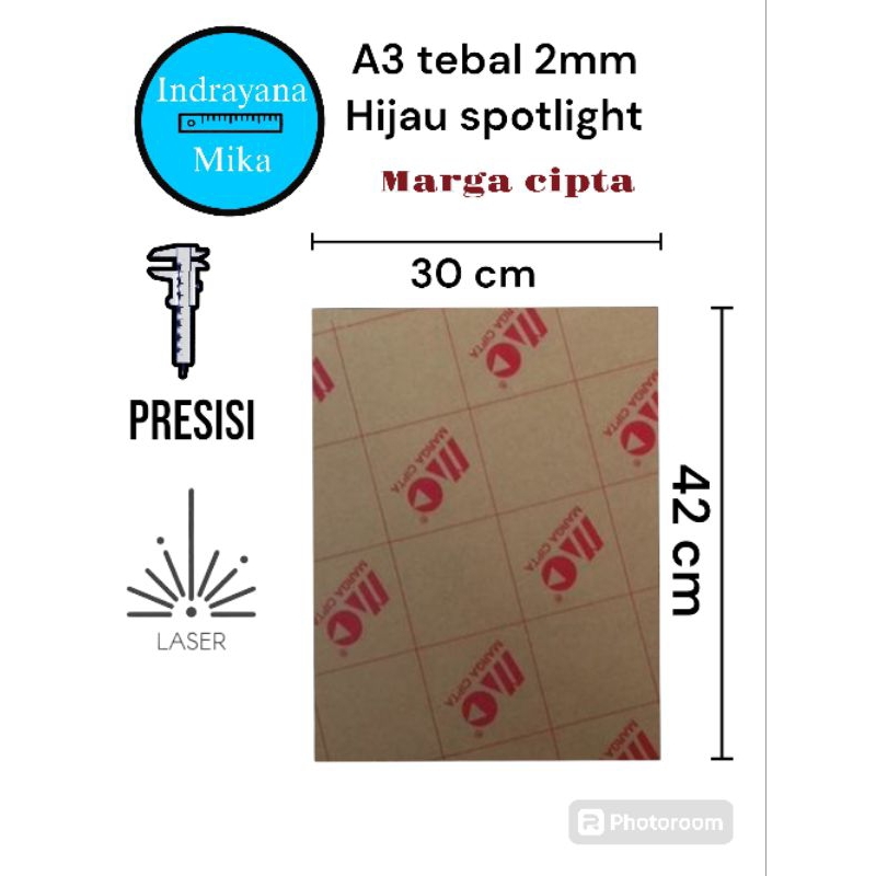Akrilik Warna Hijau stabilo / hijau neon / Hijau Spotlight Tebal 2mm Ukuran A3