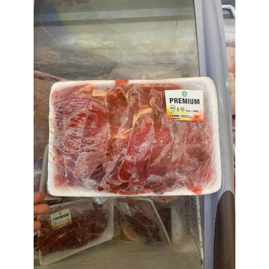 

(Daging Sapi ) Beef Premium Slice 500gr Merk Barakat