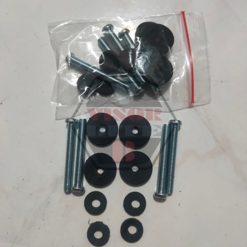 Baut visor  Skrup Kepala Obeng Plus uk M5 dan Ring Karet Visor Winsil Windshield Motor isi 4 set