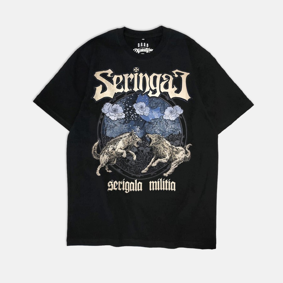 T-Shirt Merchandise SERINGAI Band V.4 Serigala Militia black murah | Bootleg Premium - kaos band - k