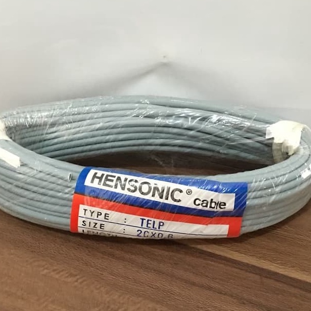 KI3 Kabel Telepon Abu Indoor 2Cx6 Listrik Kecil Isi 2 Kawat Hensonic