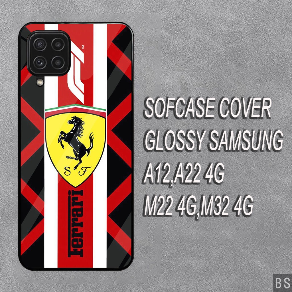 ( BS03 FERRARI  )Case Glossy HD SAMSUNG A12.A22 4G/5G.M22 4G.M32 4G Kamera Protector Kesing Silikon 
