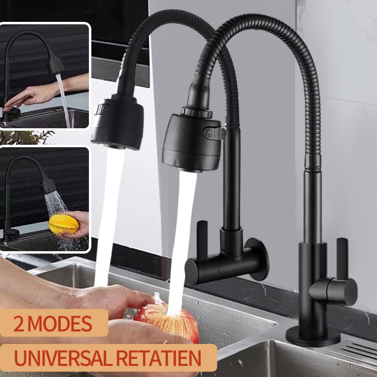 Yang Terbaik Ready Stock Keran Cuci Piring Angsa Fleksibel Wastafel  kran Air Angsa Kran Sink Dapur 