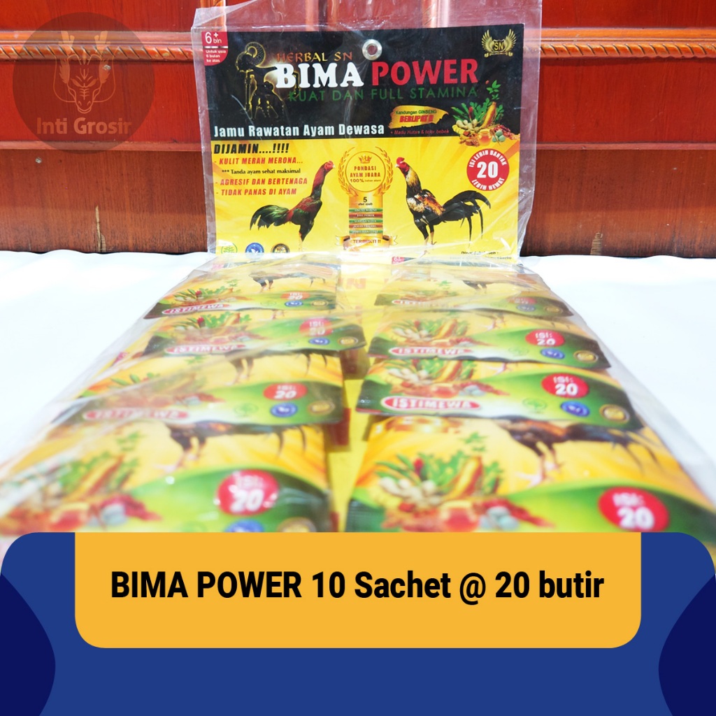 Bima Power 20 butir GROSIR 1 RENTENG Vitamin Jamu Ayam Bangkok Jago Sasana Ngapak