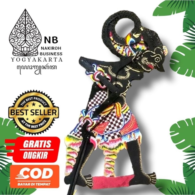 NAKIROHBUSINESS Wayang Kulit Bima Hitam Standar Dalang
