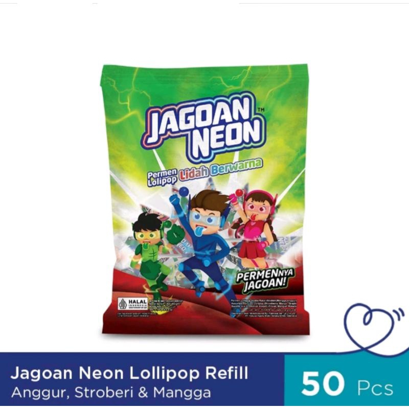 

Jagoan Neon Lollipop Mango Strawberry Refill (1Bag: 50pcs) Permen Jagoan Neon / Permen Lolipop Rasa Stroberi / Permen Lolipop Aneka Rasa / Permen Lidah Berwarna / Permen Jadul / Permen Jagoan Neon / Permen Rasa Buah / Permen Murah / Permen Jadul Murah