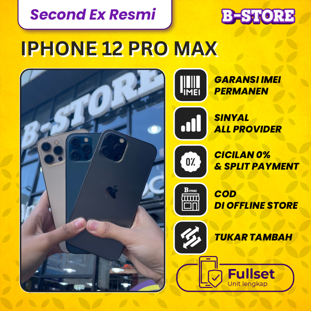 iPhone 12 Pro Max 512GB - Apple - Fullset - 512 GB - Second Ex Resmi