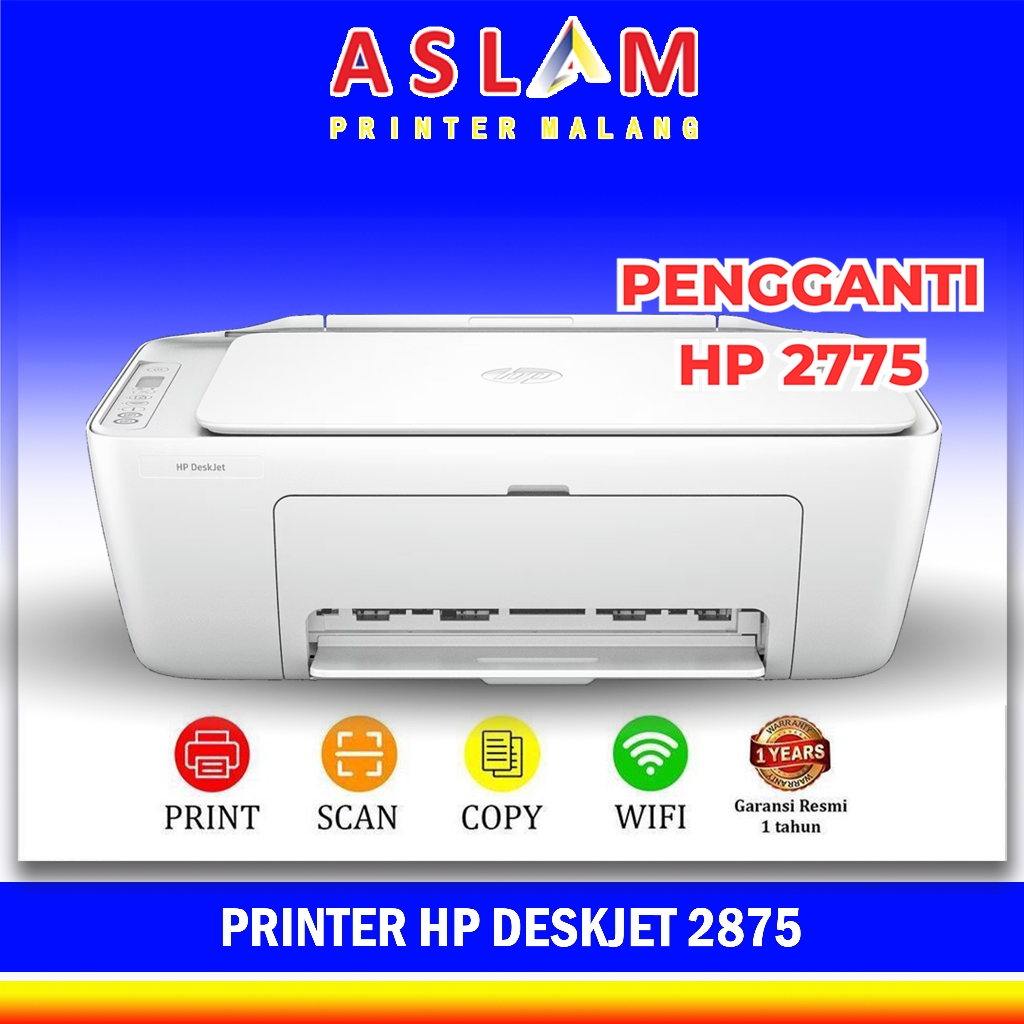 Printer HP 2775 2776 2875 Ink Advantage Print Scan Copy Wifi Garansi resmi HP 2875 Pengganti 2775