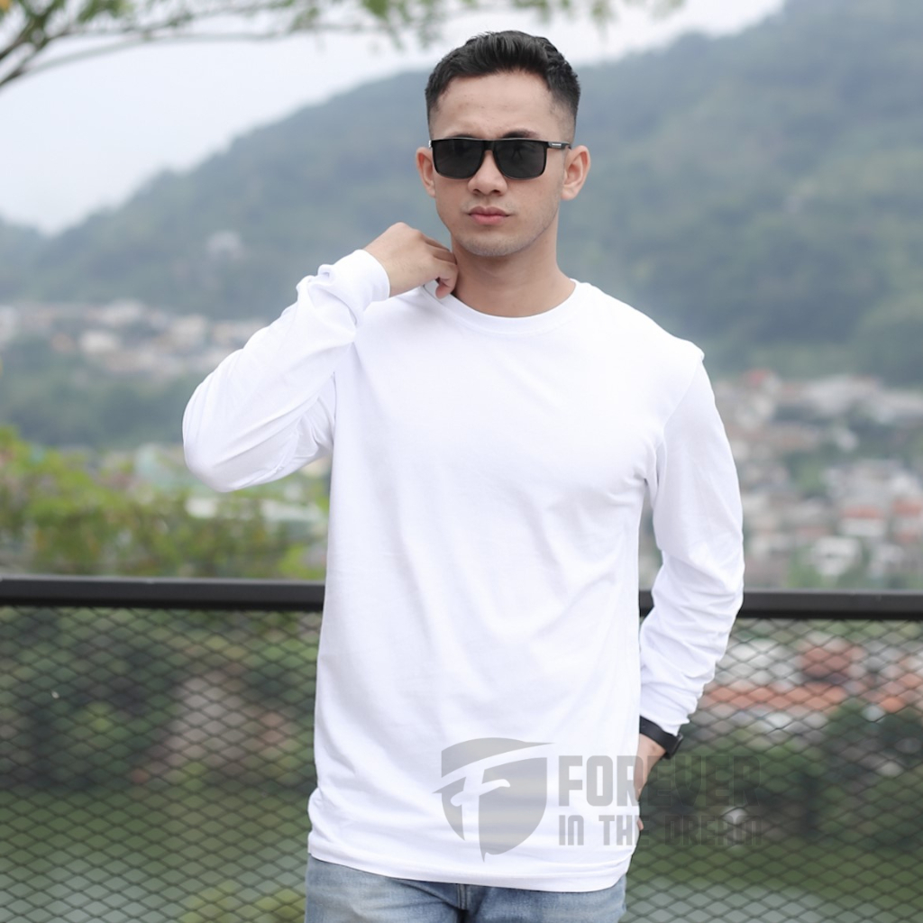 Forever Cloth - Basic Long Sleeve Tshirt Pria Bahan Cotton Combed 24s Premium 100% Katun