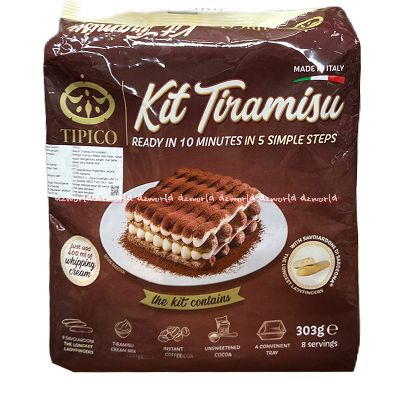 

Tipico Kit Tiramisu 303gr Kue Rasa Tiramisu Whipping Cream Kue Tiramisu