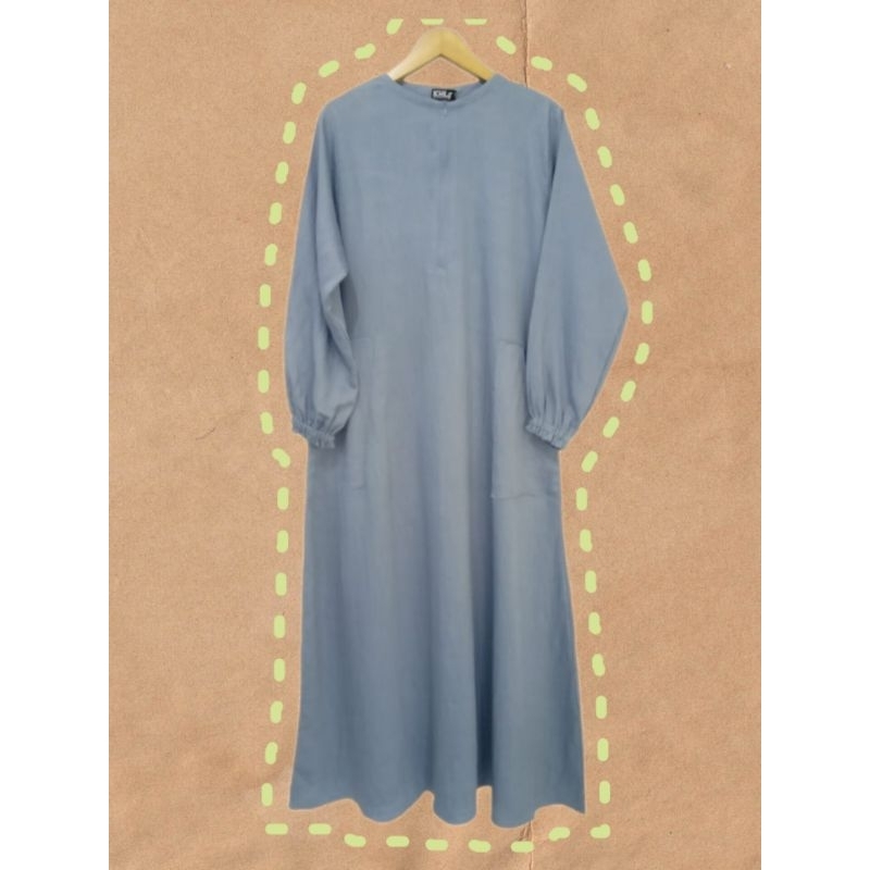 Gamis Katun Polos Busui Wudhu Friendly Dress Harian