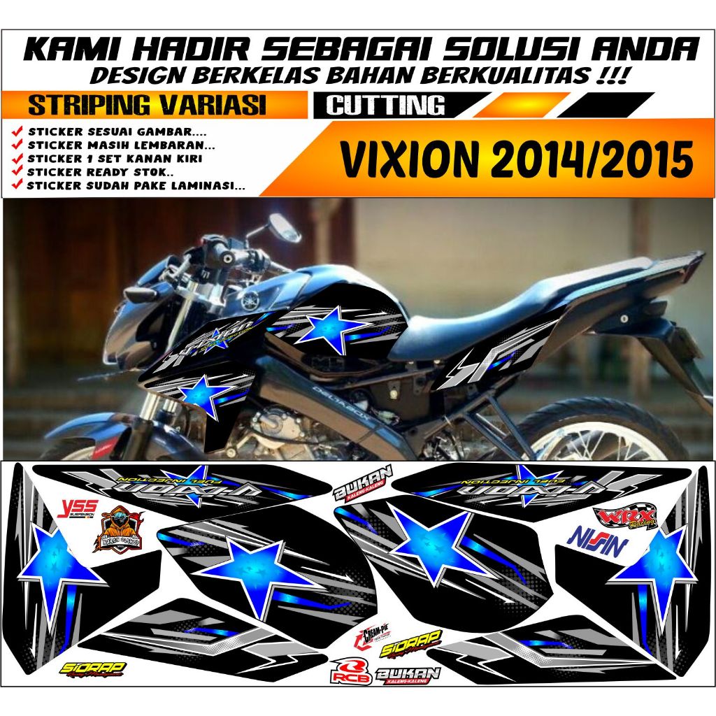 STRIPING VIXION 2014/2015 VARIASI BINTANG STICKER MOTOR