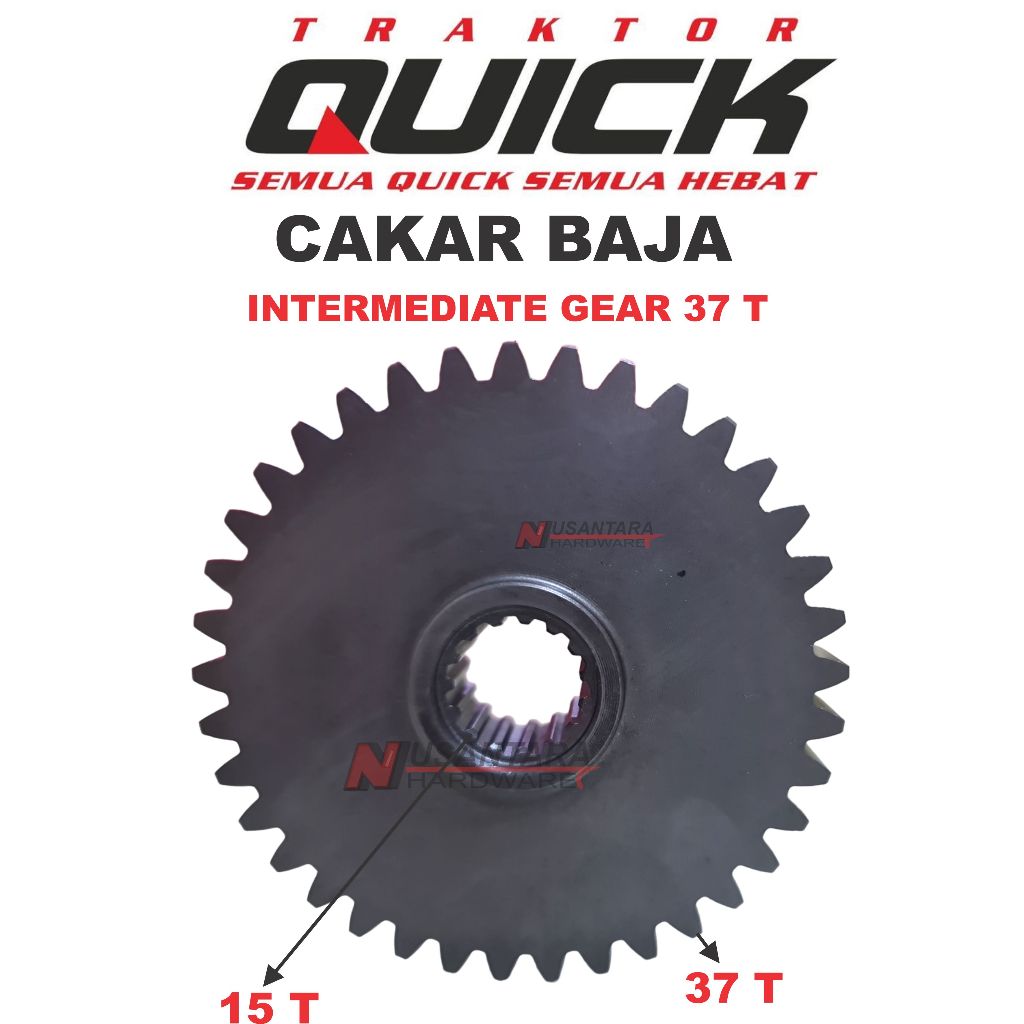 intermediate gear 37 t cultivator quick cakar baja, gear intermediate 37 mata cakar baja quick,spare