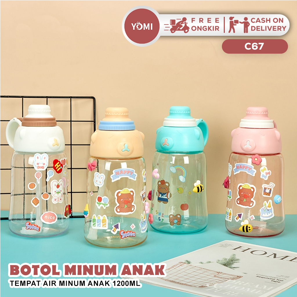 YOMI - Botol Minum 1200ML -C67 / Botol Air Minum / Botol Minum Anak