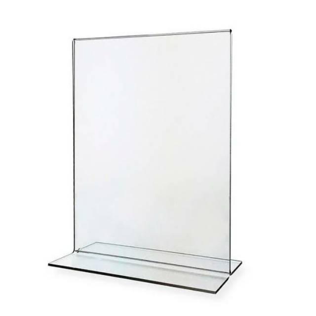 

COD Akrilik Tegak A6 Model T Acrylic Clear Papan Kartu Bisnis Transparan Bening Tempat Brosur Toko