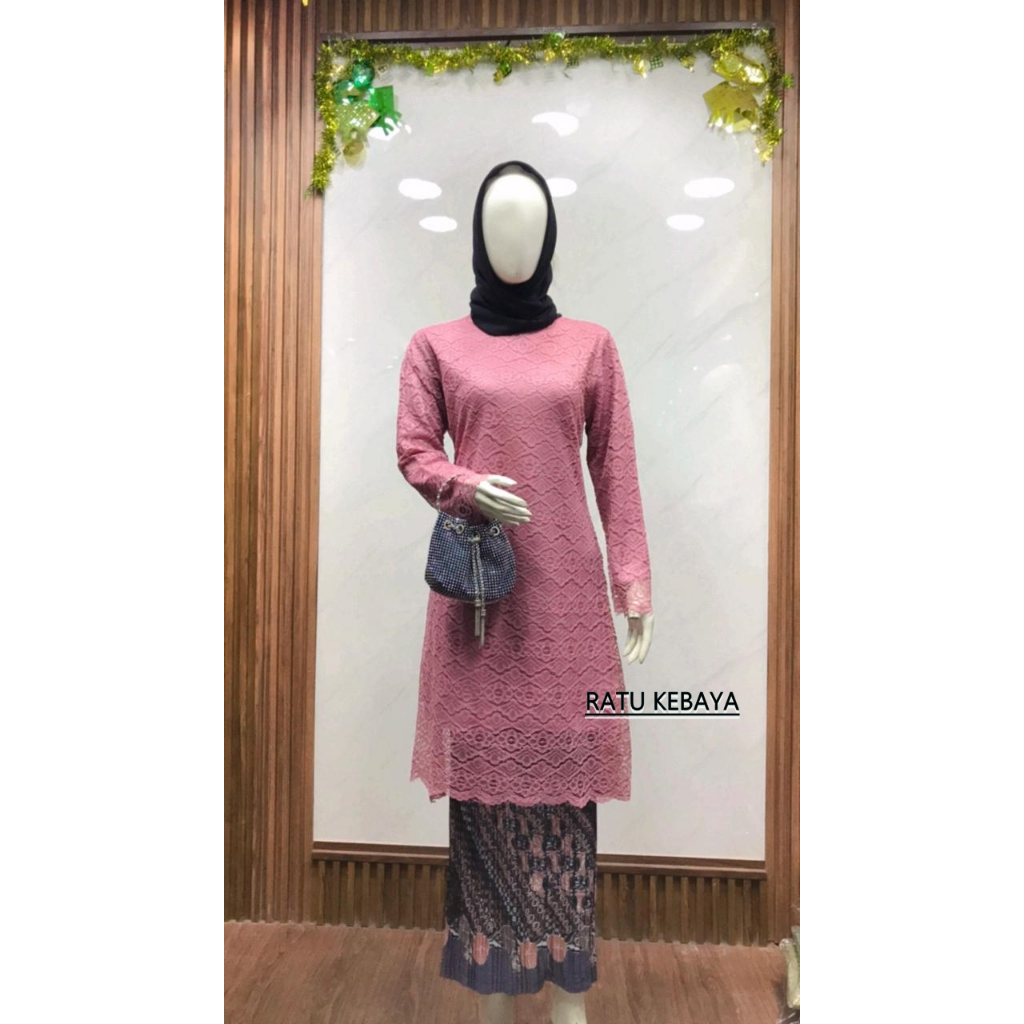 (SETELAN KEBAYA TUNIK)SETELAN KEBAYA TUNIK BROKAT JUMBO LD 130 KEBAYA MODERN/KEBAYA MUSLIM/KEBAYA KO