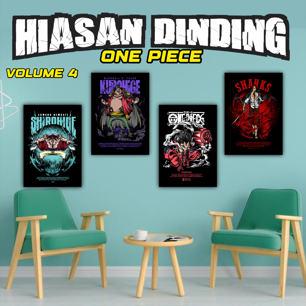 HIASAN DINDING ANIME ONE PIECE DECOR HIASAN PAJANGAN POSTER KAYU ANIME ONE PIECE VOL.4