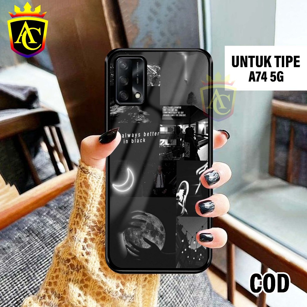 Case Oppo A74 5G - Hardcase Glossy casing Hp Oppo A74 5G [Motif - Aesthetic 01] - AnekaCase softcase