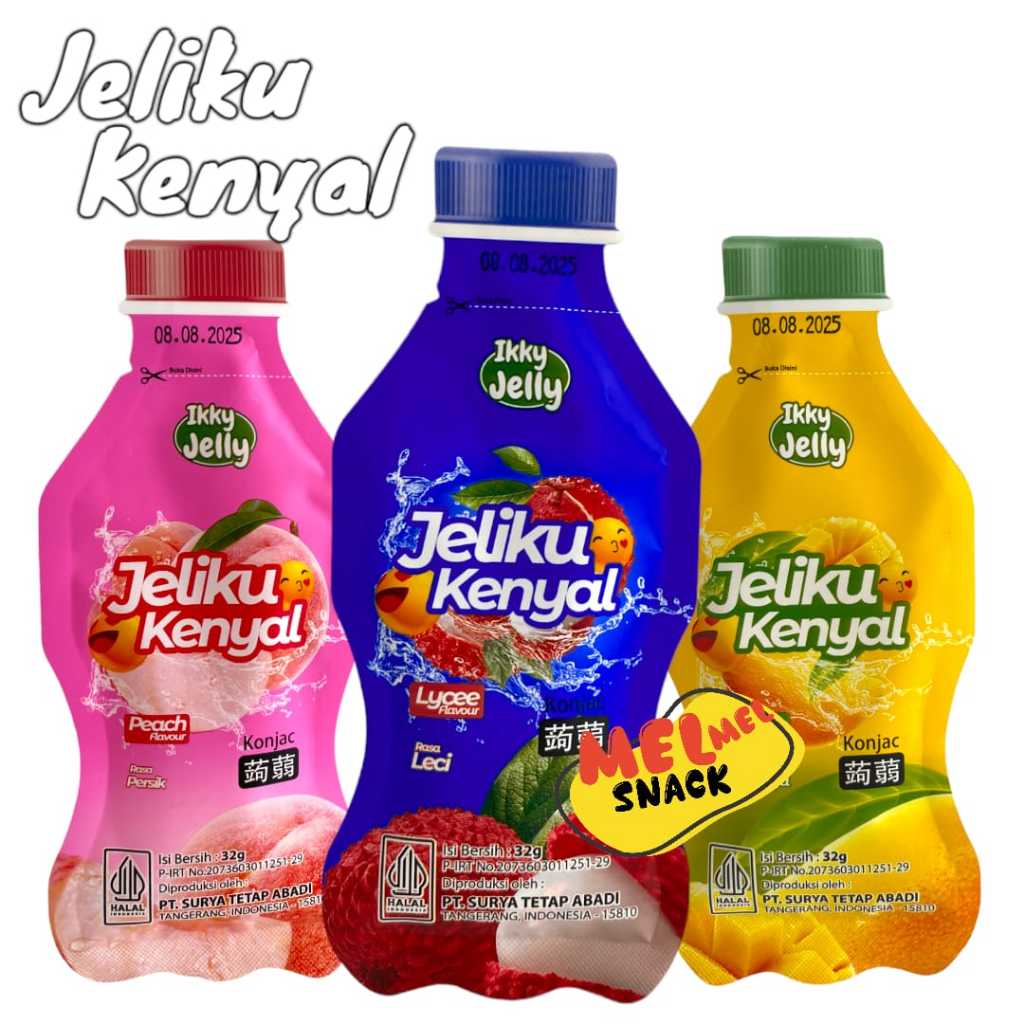 

Jelly Jeliku Kenyal Kemasan Botol Sachet 2 Pack Isi 20 Rasa Leci mangga Persik