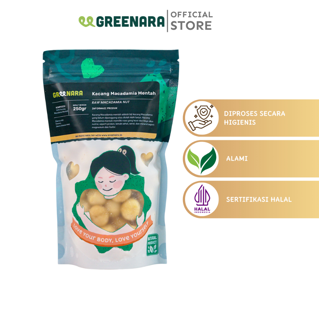 

Greenara - Kacang Macadamia Mentah 250gr / Raw Macadamia Nuts