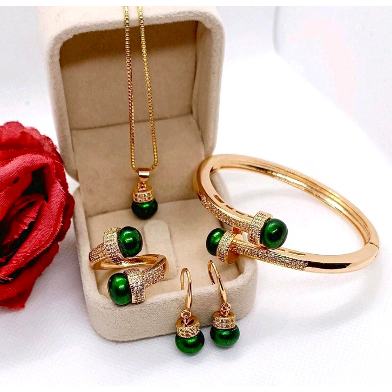 PERHIASAN SET RHODIUM MUTIARA TAWAR ASLI BERSERTIFIKAT