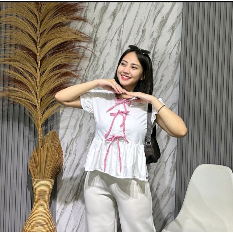 CHOWON VEST PITA / ROMPI VEST RIBBON TALI PITA WANITA KOREANSTYLE