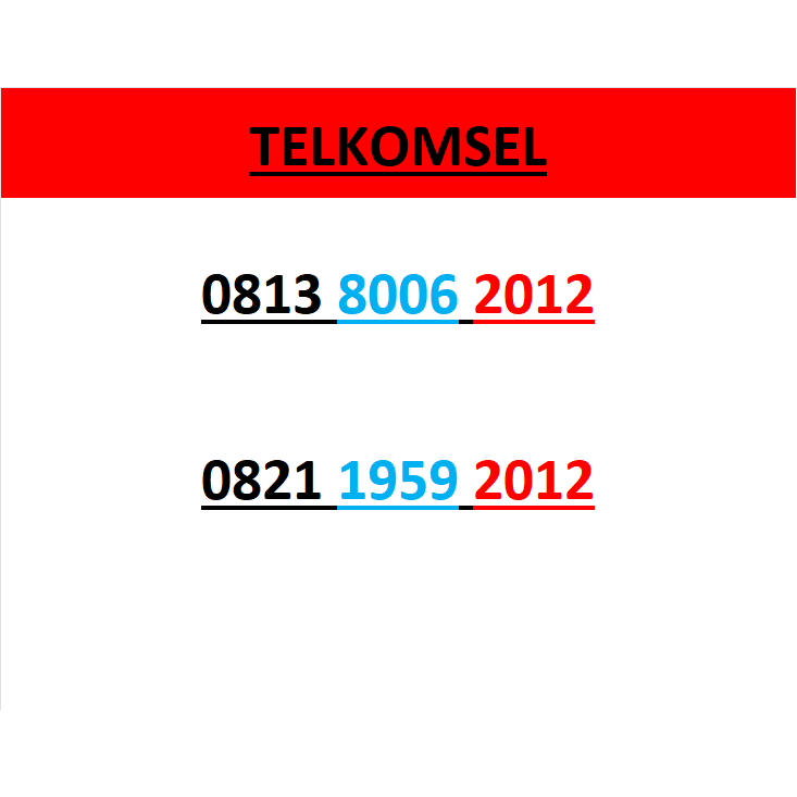 Nomor cantik simpati seri tahun 2012 murah lengkap w350