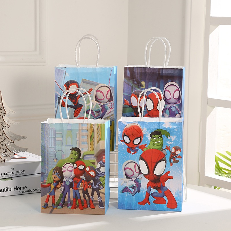 

Paperbag Superhero Spiderman goodie bag ultah birthday anak cowok / tempat snack hadiah 15x8x21cm