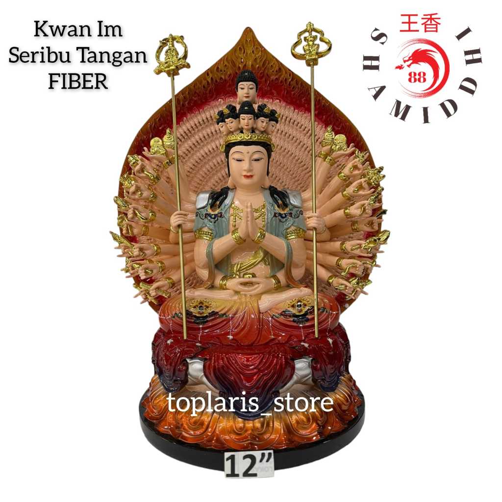 Patung Kwan Im Seribu Tangan 12in Fiber