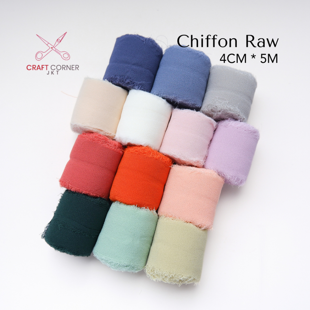 

[ROLL] Pita Chiffon Raw Hem Fringe 4 cm x 5 M Buket Bunga