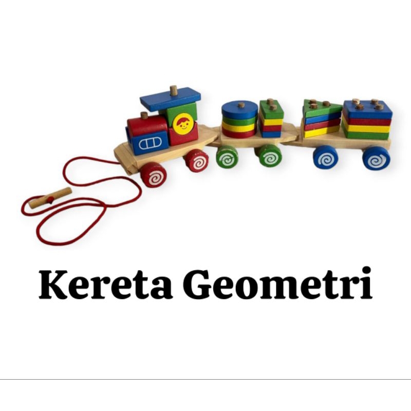 Kereta Geometri Mainan Edukatif / Edukasi Anak Puzzel Geometri