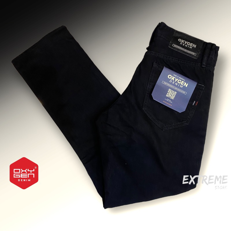 celana panjang hitam oxygen denim | celana hitam reguler .OXYGEN 705-0312-
