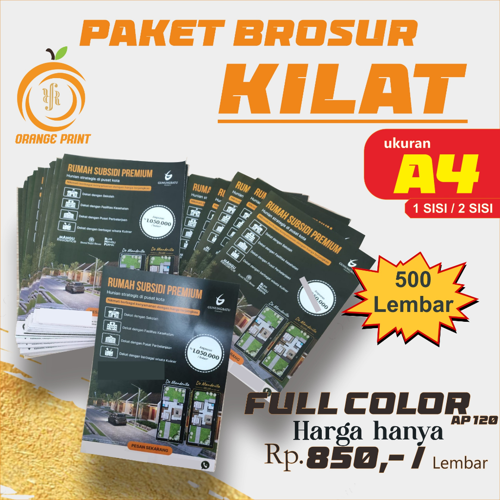 BROSUR A4 | PAKET BROSUR | CETAK BROSUR | Paket Brosur 1 RIM 500 LEMBAR