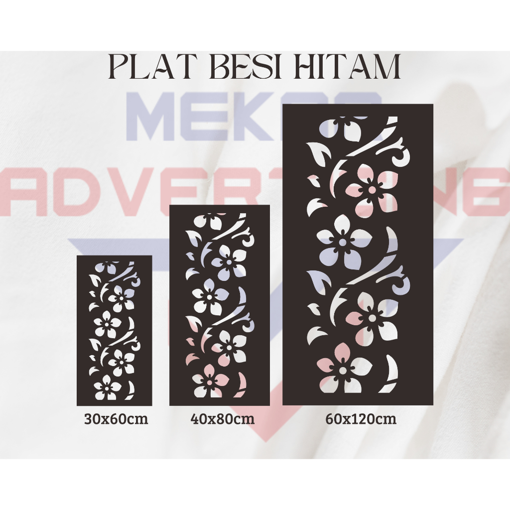 KRAWANGAN PLAT BESI PAGAR CUTTING LASER MOTIF BUNGA