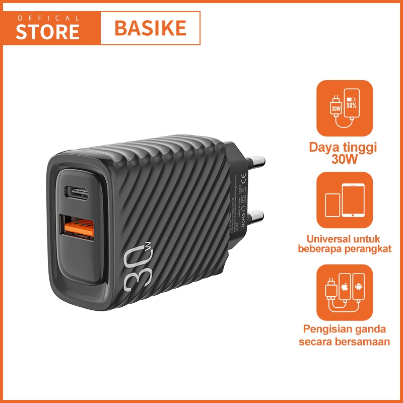 BASIKE Kabel Charger iPhone Fast Charging 30W Type C USB for OPPO Samsung Xiaomi Universal