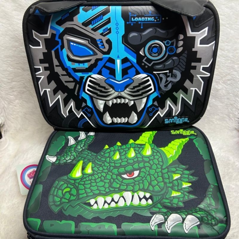Smiggle tas makan lunch bag box tiger dragon black