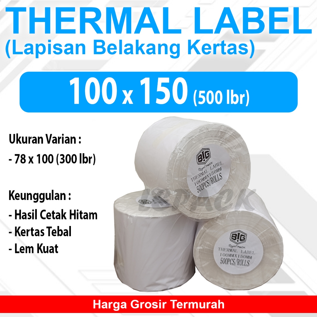 

Label Stiker Thermal ROLL A6 100x150 mm 250 & 300 & 500pcs Stiker Label Resi OLSHOP