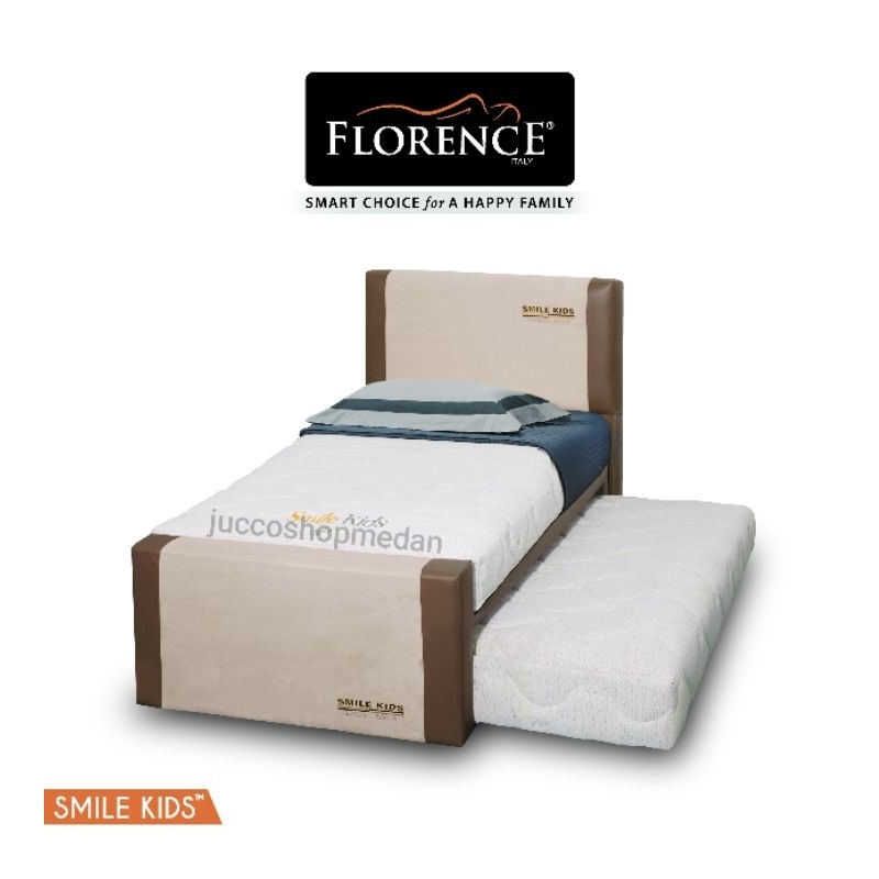 Springbed Florence Smile Kids Latex - Bed Dorong Fullset Ori 120x200 - Medan - Bed Dorong anak