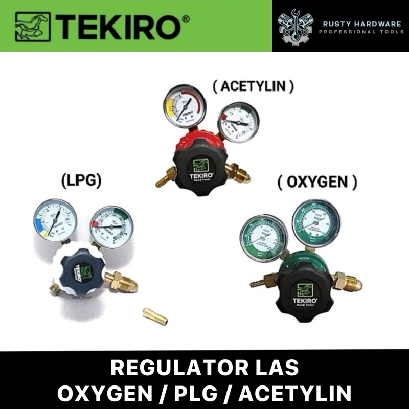 TEKIRO – REGULATOR LAS OXYGEN / LPG / ACETYLIN (100% BODY KUNINGAN & ORIGINAL)
