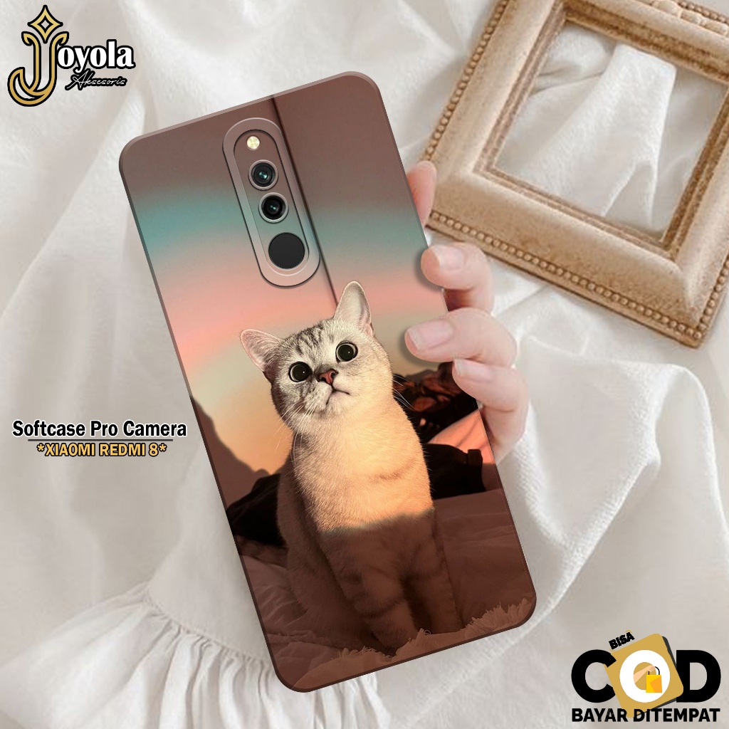 JOYOLA Case XIAOMI REDMI 8 - Fahion Case Kucing - Softcase XIAOMI REDMI 8 - Pro Camera - Casing XIAO