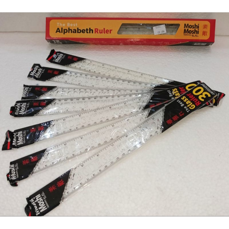 

Penggaris Plastik Moshi Moshi / Alphabeth Ruler 30 cm isi 5 pcs