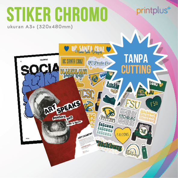 

Print Sticker Chromo A3+ TANPA CUTTING !! / Cetak Stiker Kromo Bontax , stiker label murak