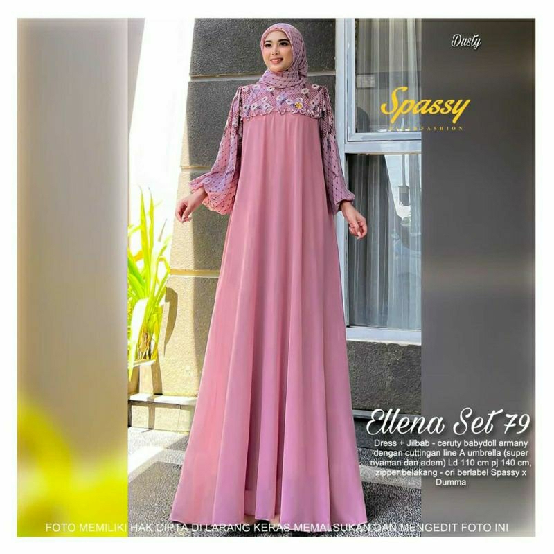 GAMIS PESTA MEWAH ELLENA SET  / GROSIR BUSANA SURABAYA / TERMURAH / TERLARIS / COD BAYAR DITEMPAT / 